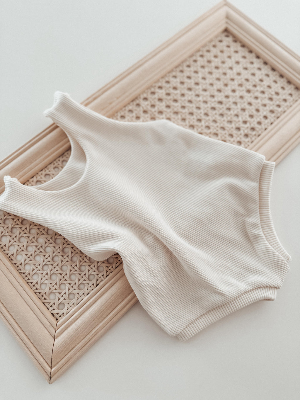 “Pure” Romper — White Ribbed