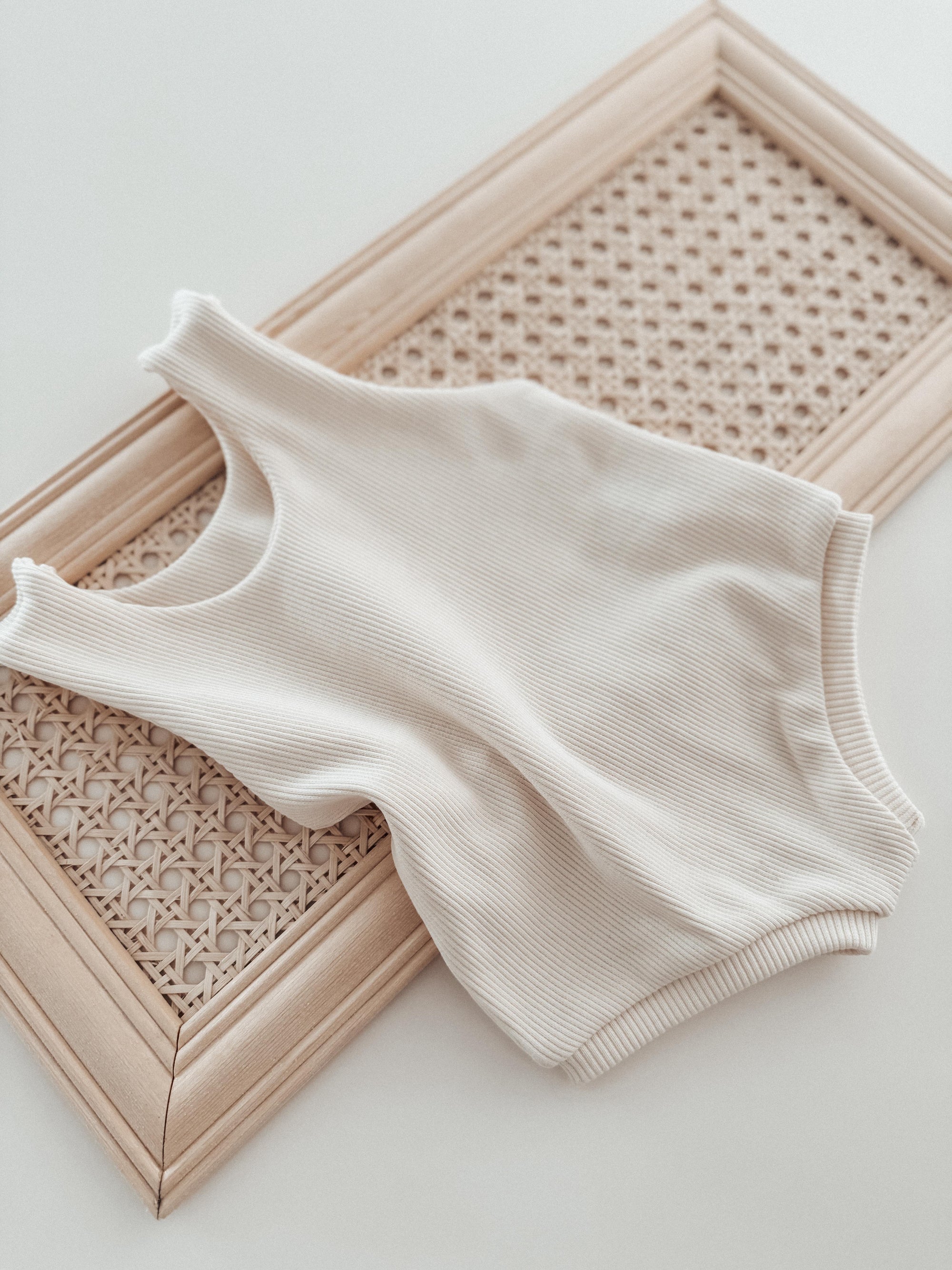 “Pure” Romper — White Ribbed