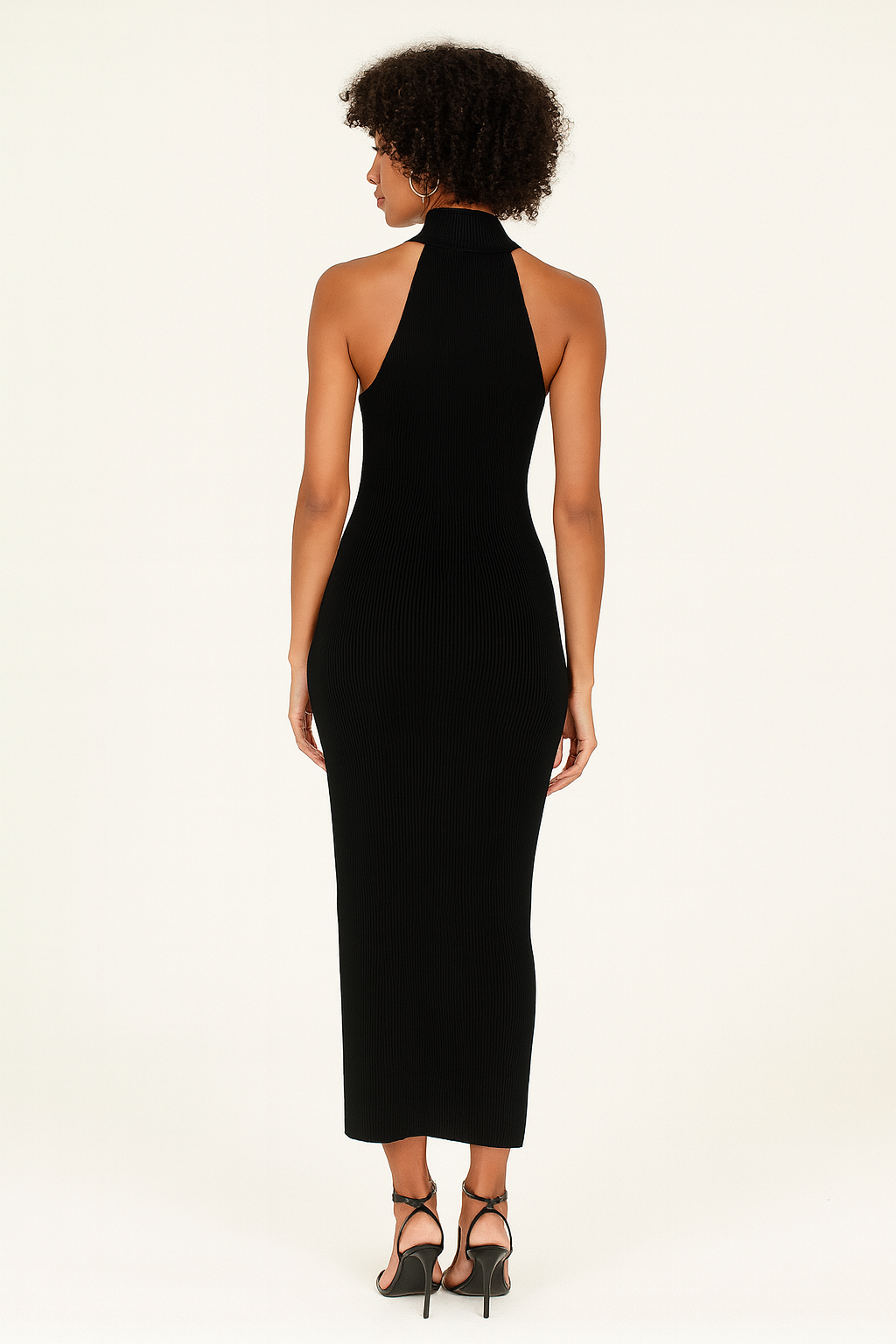 The Sol Concept Ribbed Halter Maxi