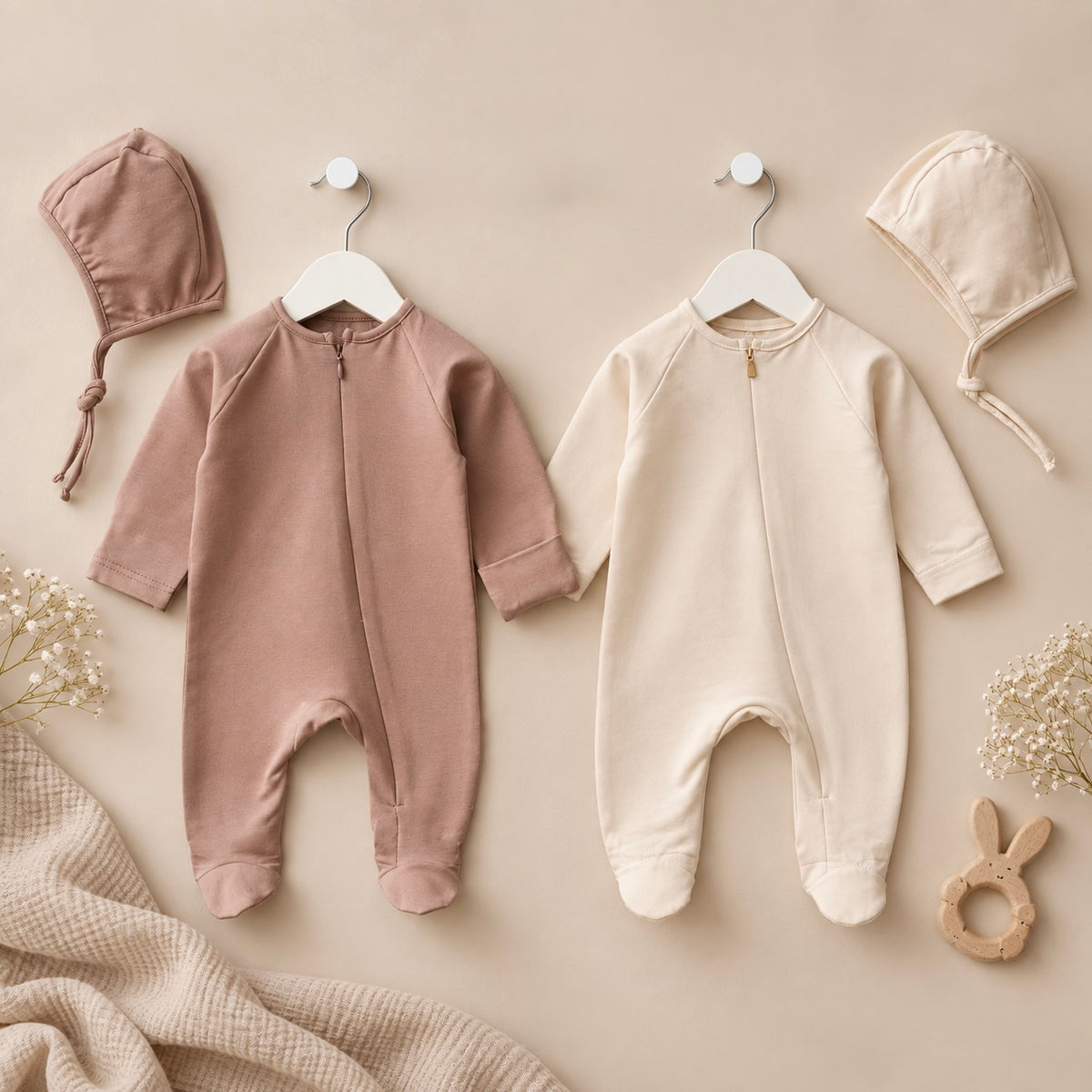 Cozy Duo Organic Cotton Sleepsuits