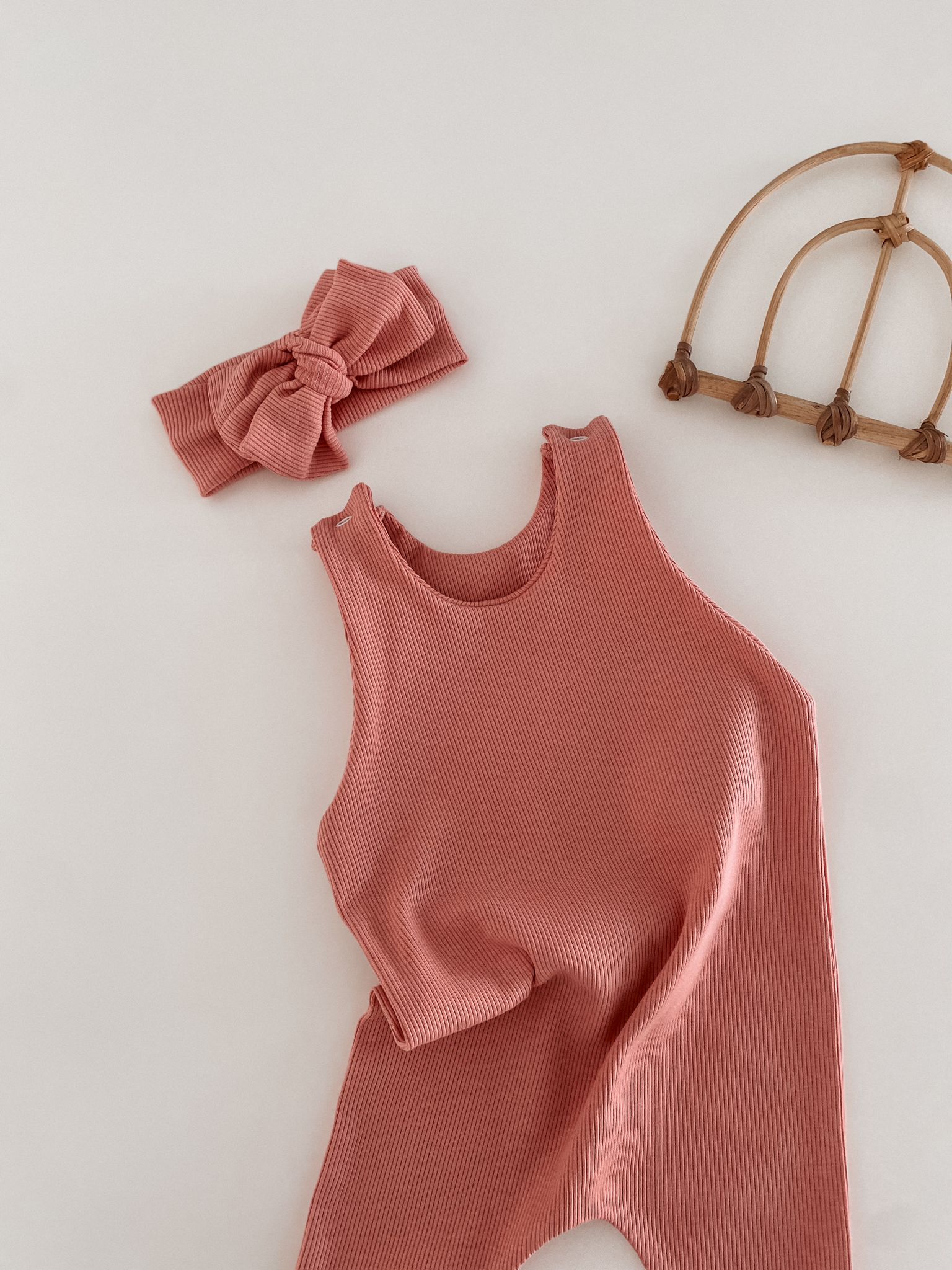Peachy Ribbed Romper