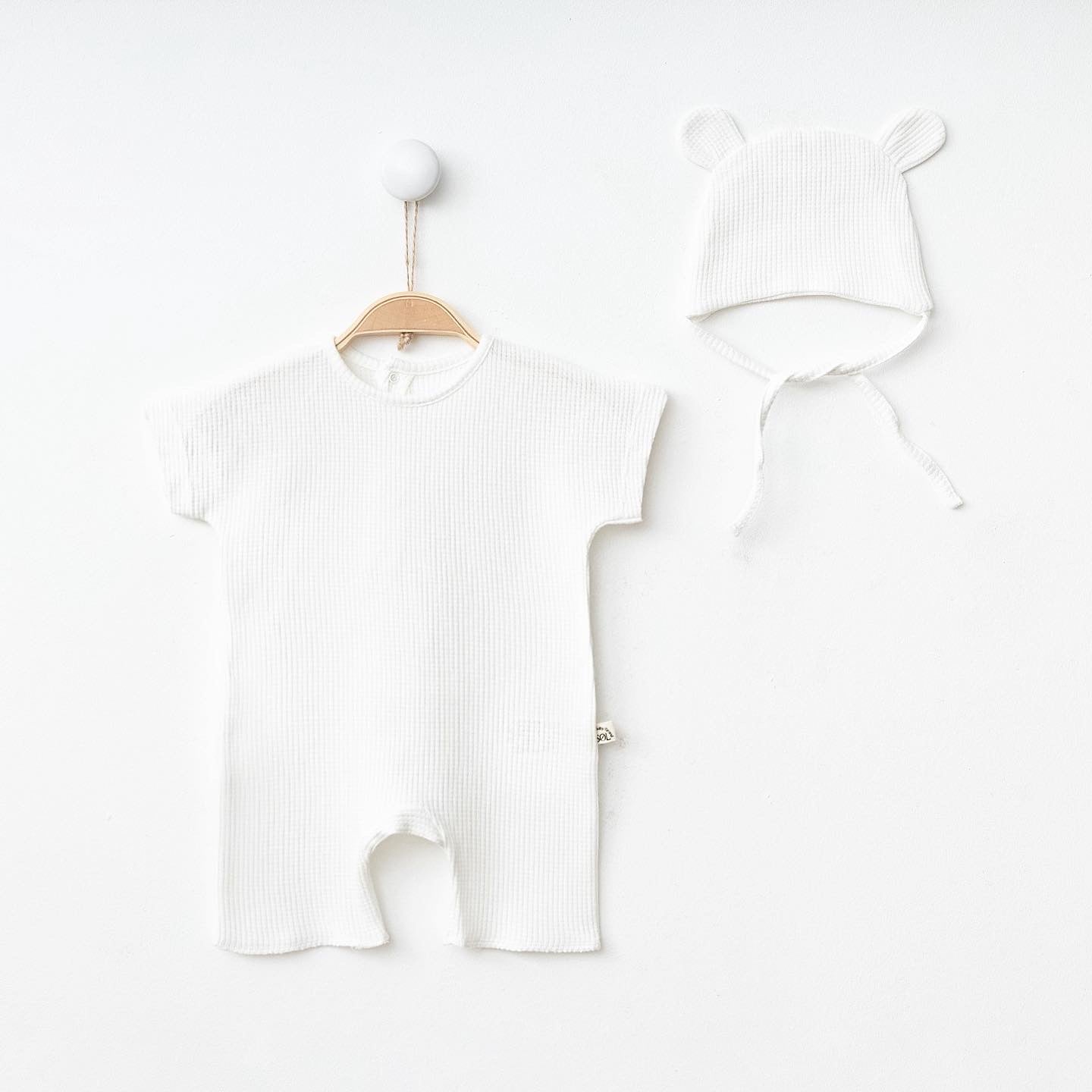 Dove Waffle Playsuit