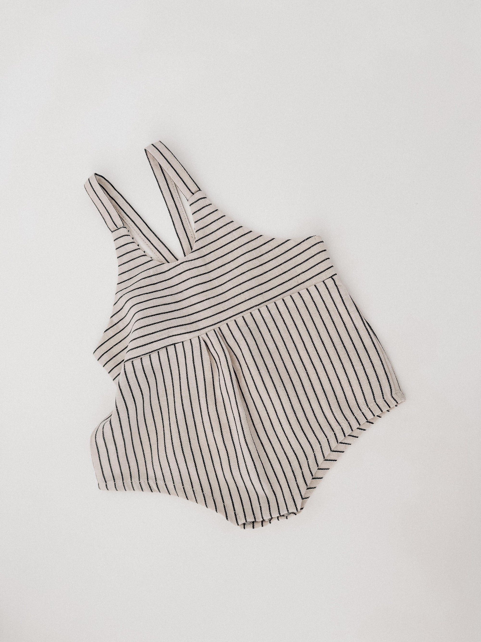 STRIPED LINEN ROMPER