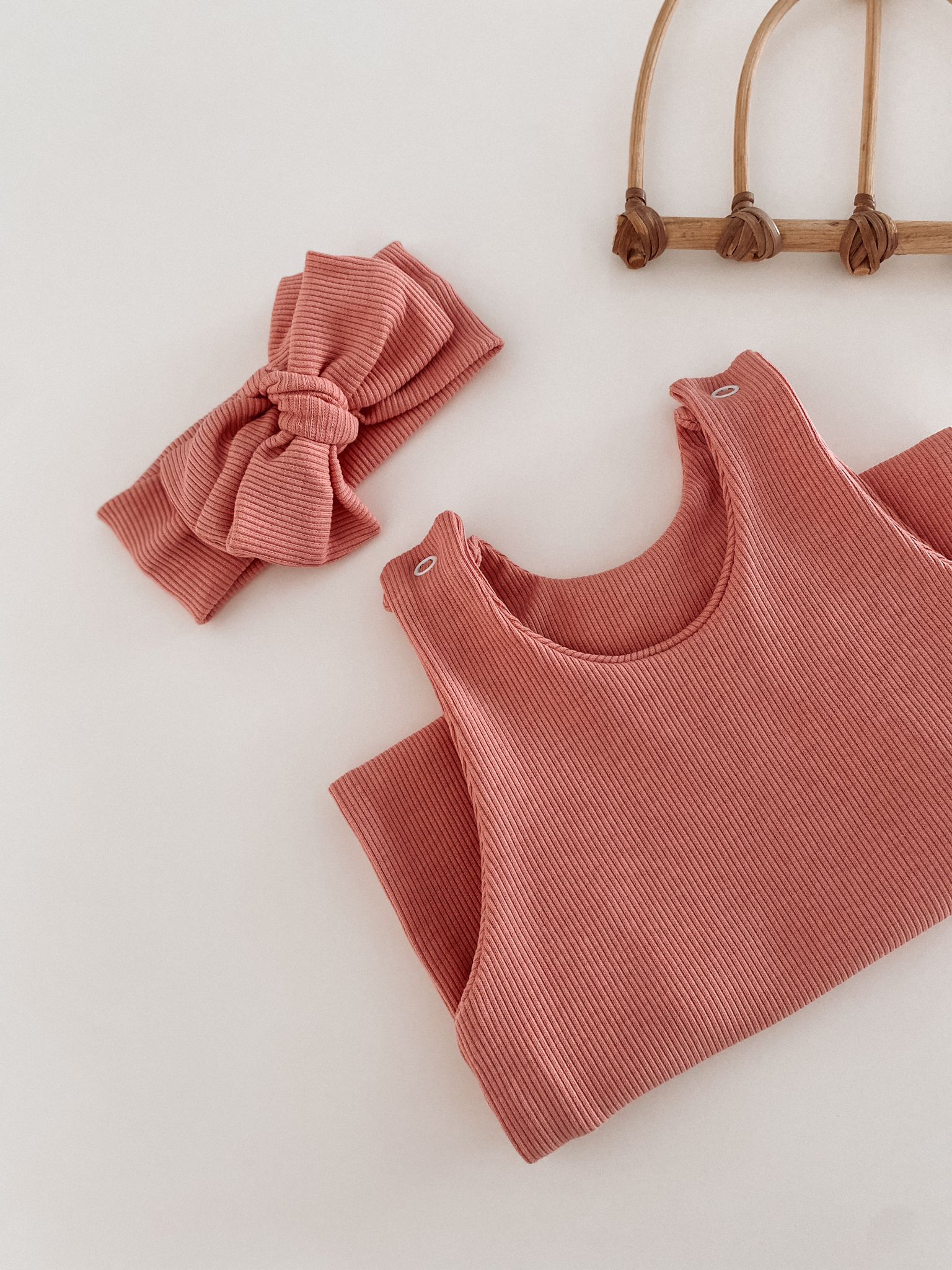 Peachy Ribbed Romper