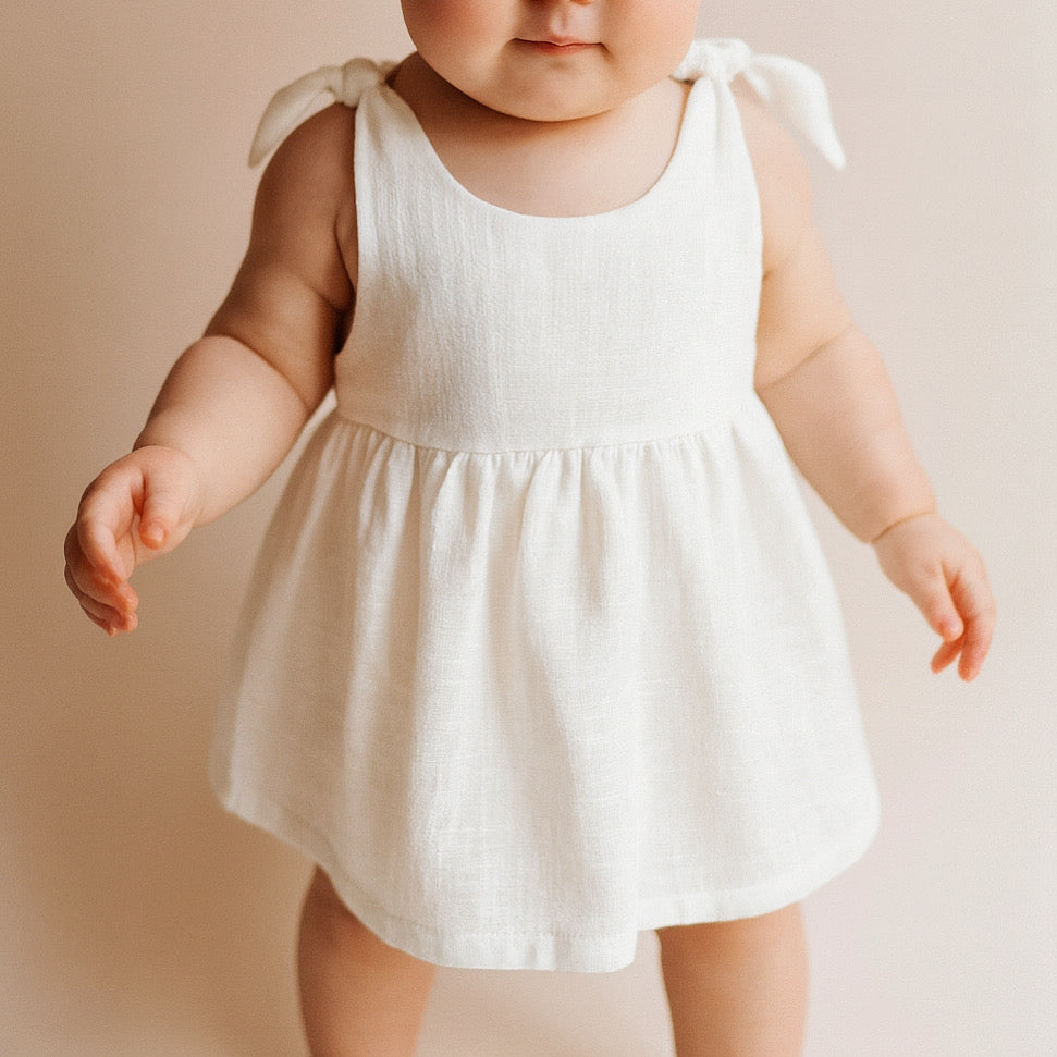 WHITE LINEN DRESS