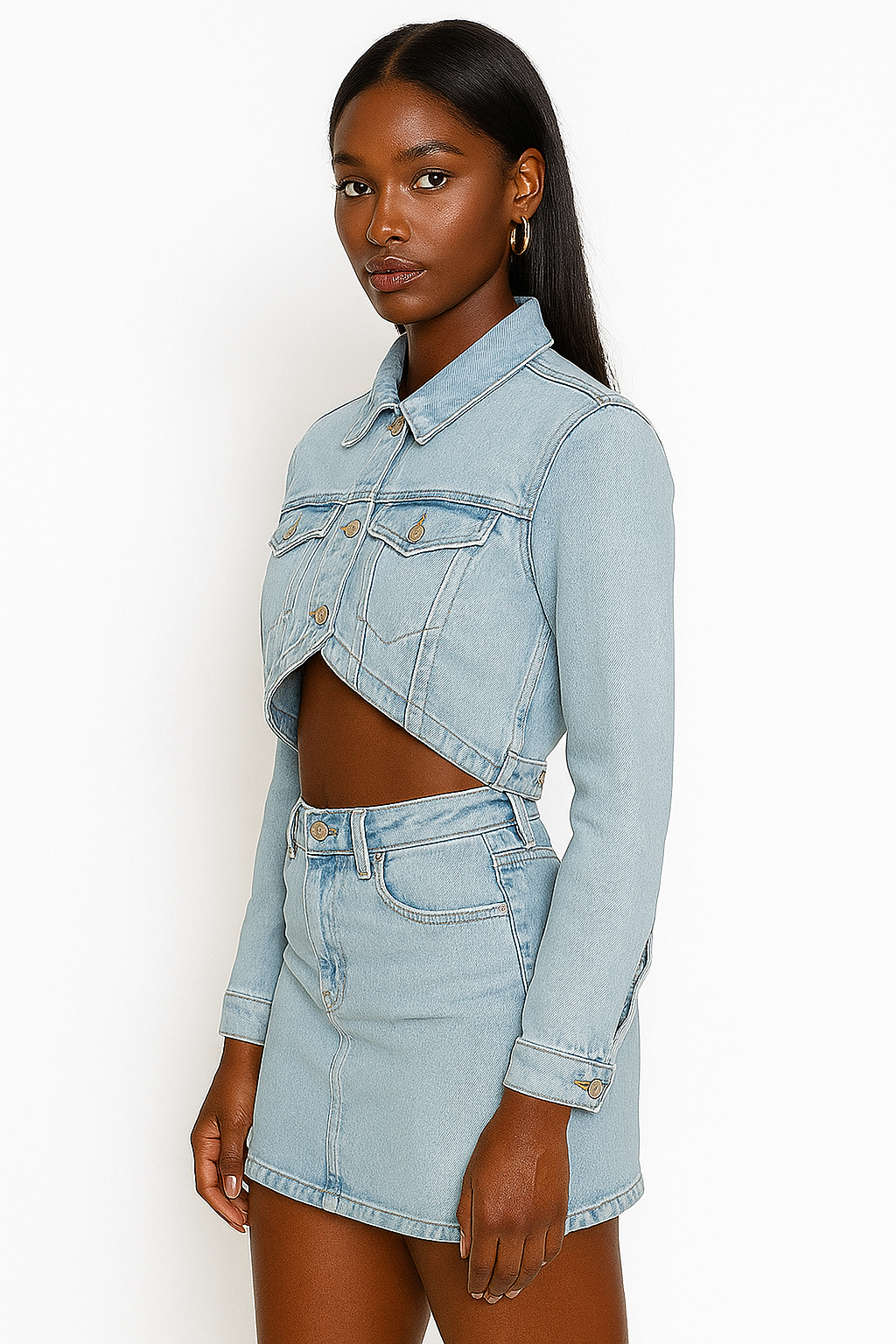 The Nova Cropped Denim Set