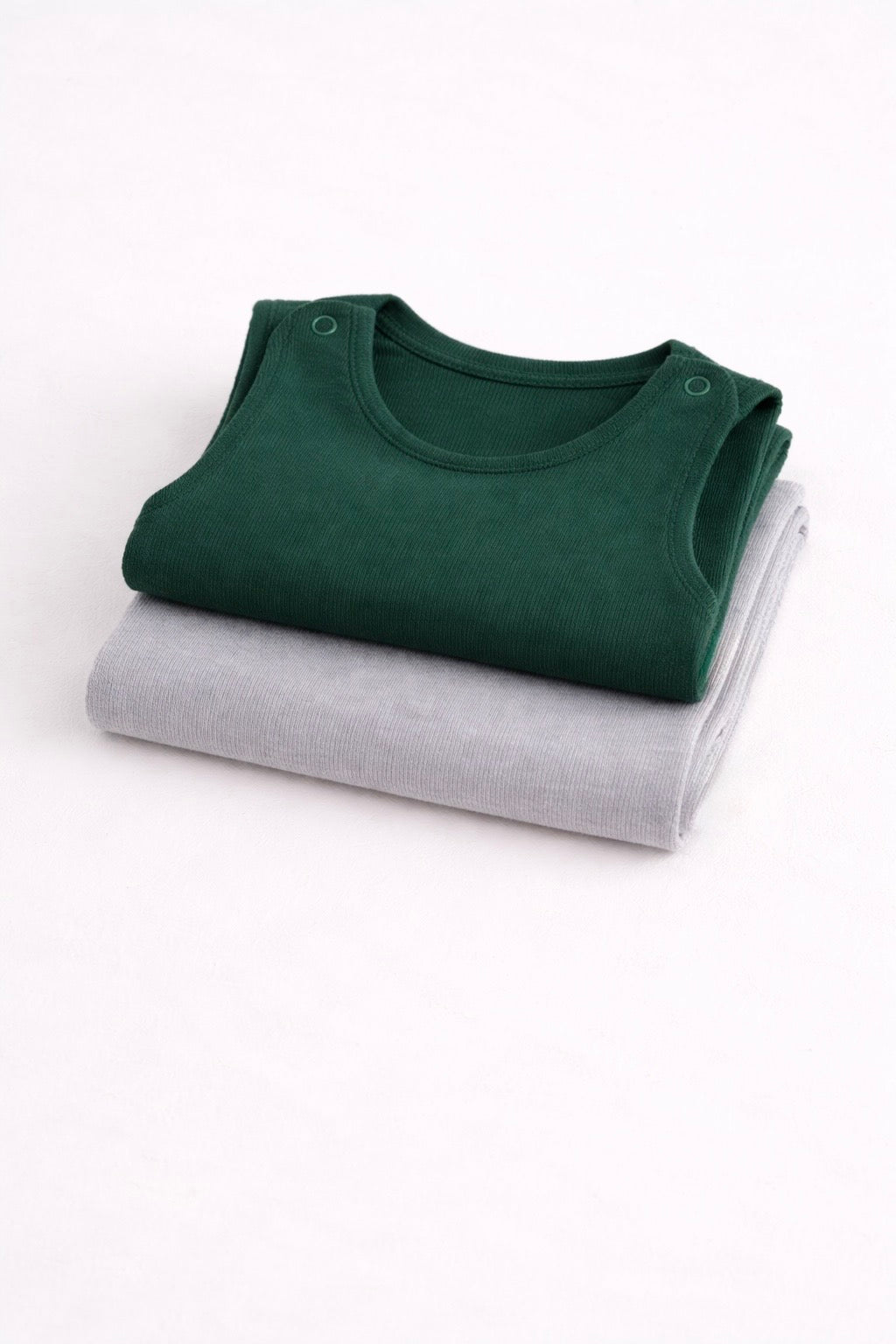 Pack of 2 Ribbed Sleeveless Rompers