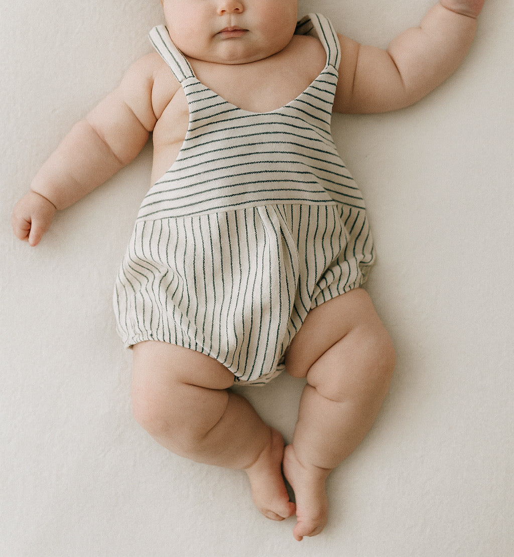 STRIPED LINEN ROMPER