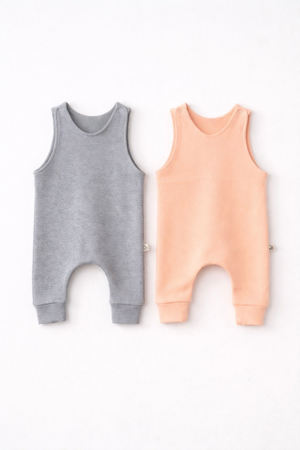 Pack of 2 Ribbed Sleeveless Rompers