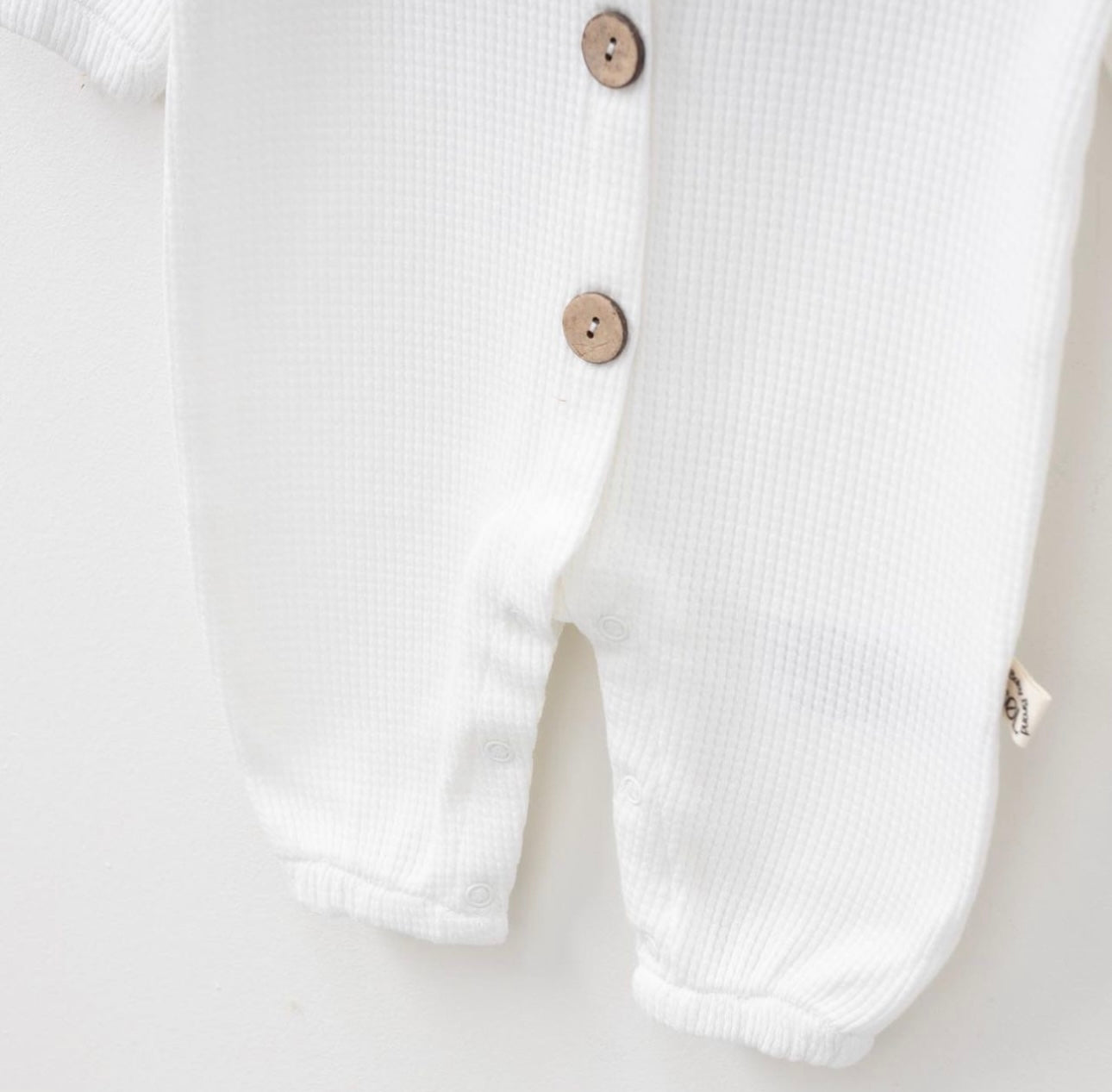 White Waffle  Romper