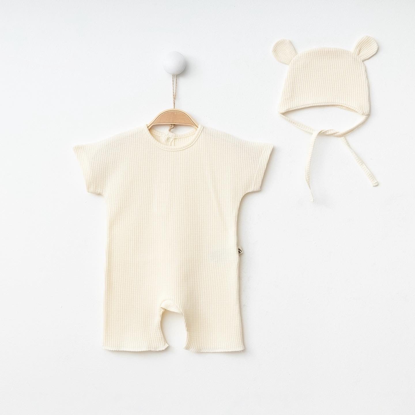 Creamy Waffle Playsuit