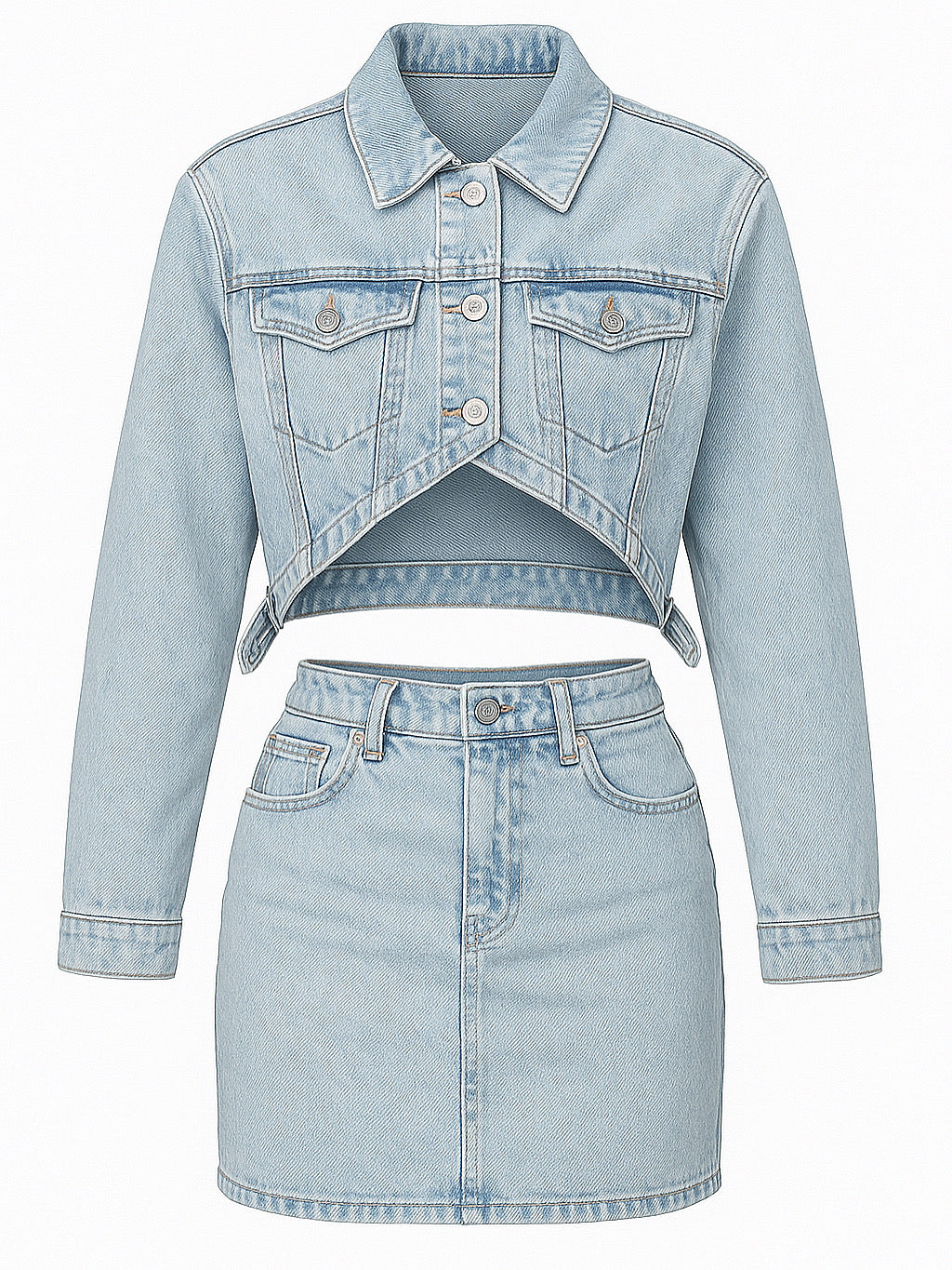 The Nova Cropped Denim Set